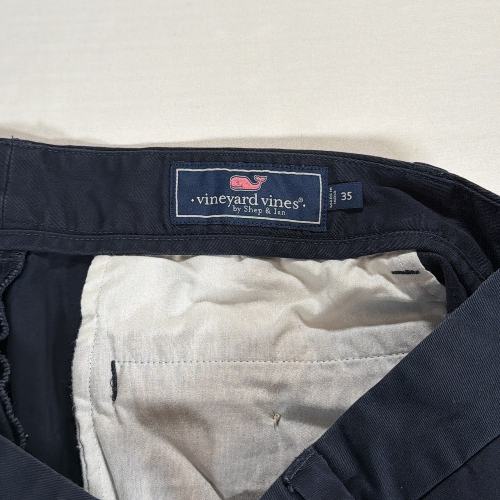 Vineyard Vines Breaker Shorts Men's Size 35 Blue Chino Flat Front Casual Preppy - Picture 5 of 8